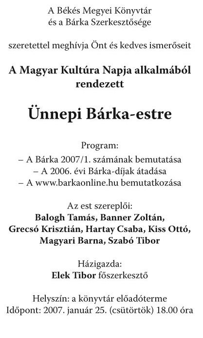 Szeretettel várjuk!