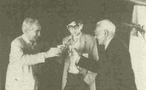 Hubay Miklós, Sebeők János, Hegyi Imre a Tokaji Írótáborban (1983)