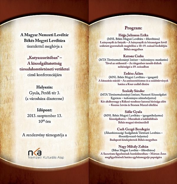 Konferencia meghívó - Kutyaszorítóban